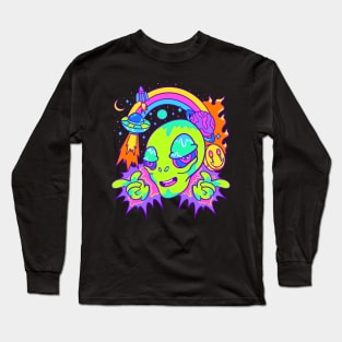 Alien Galaxy Trippy Psychedelic Long Sleeve T-Shirt